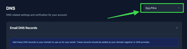 MXroute DNS domain selector